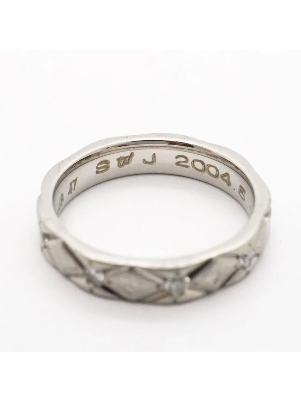 Chanel Ring Quilted Full Diamond Platinum